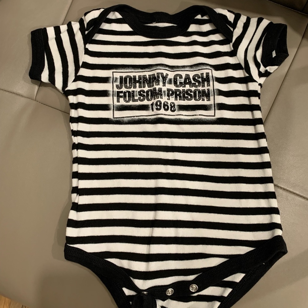 Johnny Cash Folsom prison onesie 18month